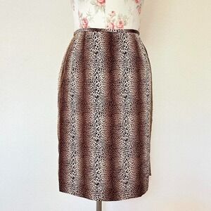 kasper vintage cheetah pencil‎ skirt womens size small
